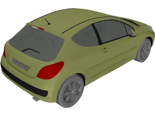 Peugeot 207 1.6 HDI 3D Model preview