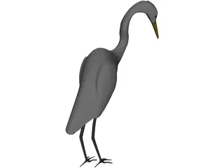 Great Egret (Ardea Alba) 3D Model preview