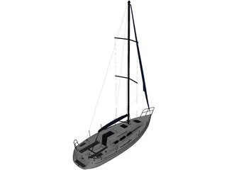 Sailboat Yacht 3D Model preview