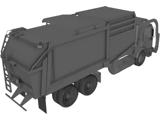 Garbage Truck 3D Model preview