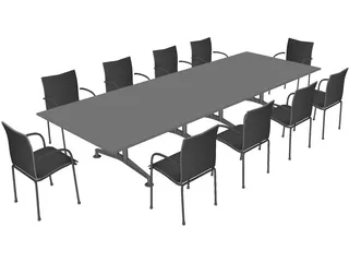 Wilkhahn 440 Meeting Room Table 3D Model preview