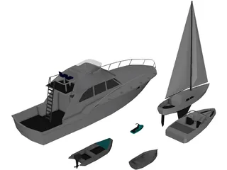 Boats Collection 3D Model preview