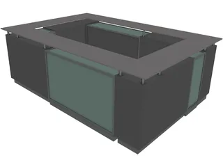 Mall Kiosk 3D Model preview