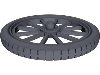 Wheel Rear Ford T 3D Model preview