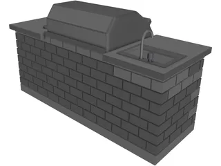 Outdoor Grill 3D Model preview