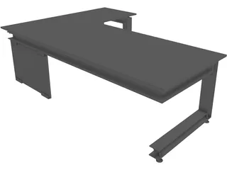 Modern Office Desk 3D Model preview