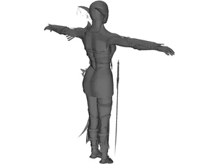 Night Elf Luna 3D Model preview