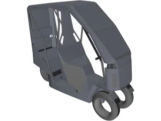 Tandem Car 3D Model preview