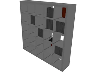 Bookcase Wooden 3D Model preview