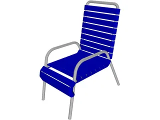 Beach Chair with Slats 3D Model preview