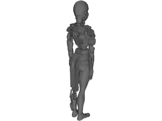 Female Cyborg 3D Model preview