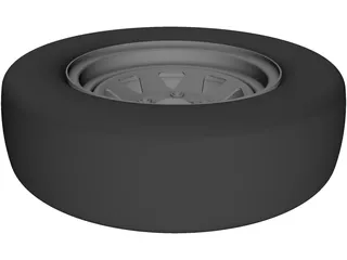 Trailer Wheel 14 Inch 3D Model preview