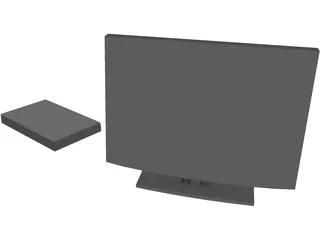 TV and DVD Player 3D Model preview