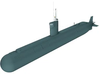 USS Dolphin (AGSS-555) 3D Model preview