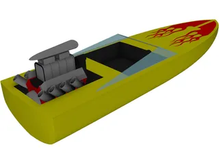 Speed Boat 3D Model preview