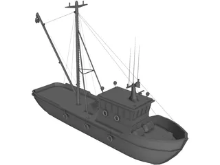 Fishing Boat 3D Model preview