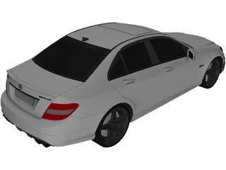 Mercedes-Benz C63 AMG (2009) 3D Model preview