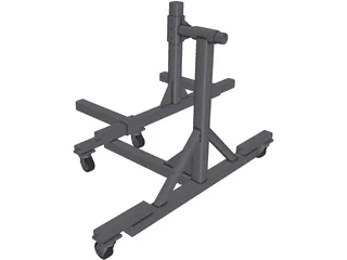 Automotive Rotisserie End Stand 3D Model preview