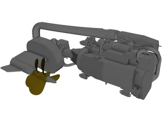 Volvo IPS 750 Engine 3D Model preview