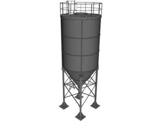 Cement Silo 3D Model preview