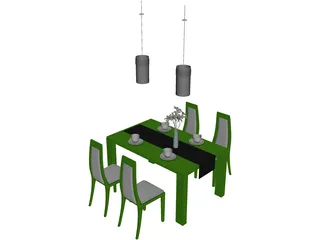 Table Set Dinner 3D Model preview