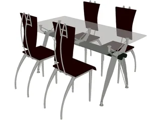 Table Dinner Modern Style 3D Model preview