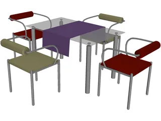 Table Dinner Modern 3D Model preview