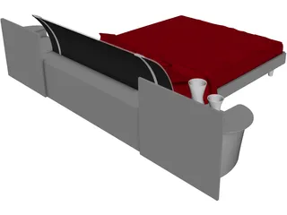 Bed Artistic 3D Model preview