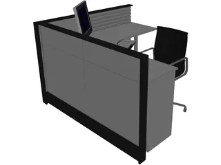 Office Cubicle 3D Model preview