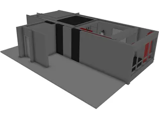Complex Room Scene 3D Model preview