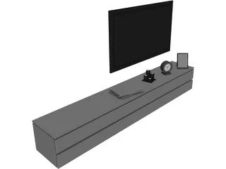 TV Stand Low 3D Model preview