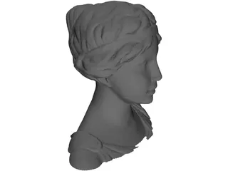 Head and Shoulders of a Statue of a Lady 3D Model preview