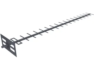 Yagi Antenna 3D Model preview