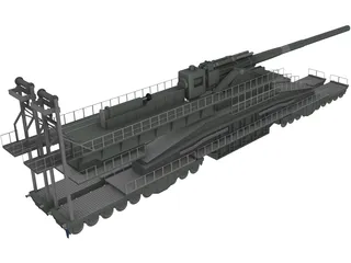 Schwerer Gustav Dora 3D Model preview