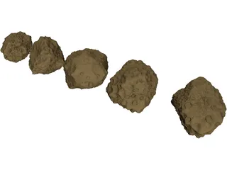 Asteroid Set 3D Model preview