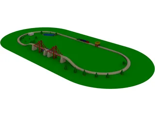 Wooden Toy Train 3D Model preview