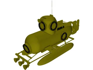 Deep Sea Mini Submarine 3D Model preview