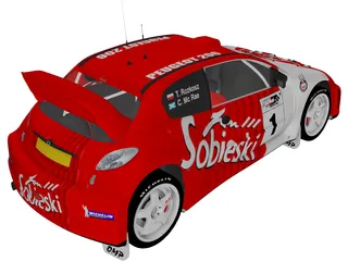 Peugeot 206 WRC 3D Model preview