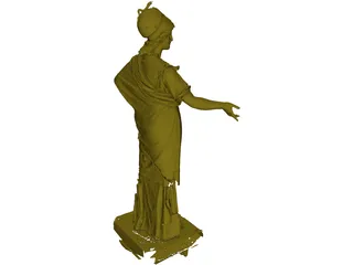 Classical Relief Statue 3D Model preview