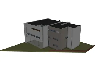 Little Hospital Building 3D Model preview