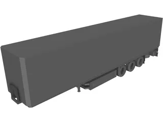 European Semi-Trailer 3D Model preview