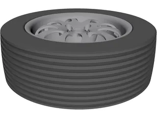 Tyre and Rim 3D Model preview