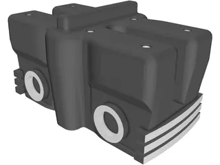 Yamaha VMAX 1200 Motorcycle Cylinder Head 3D Model preview