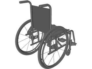 Wheelchair Foldable 3D Model preview