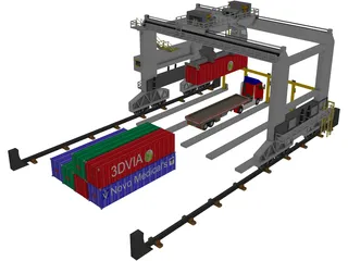 Container Loader Port 3D Model preview