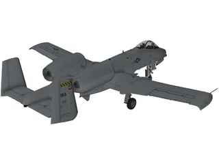 A-10 Thunderbolt II 3D Model preview