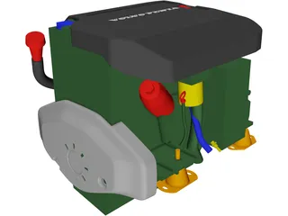 Volvo Penta D3 Marine Engine 3D Model preview