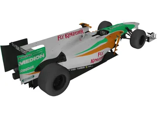 Force India VJM03 F1 (2010) 3D Model preview