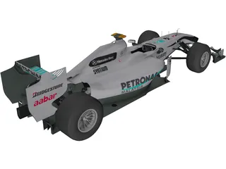 Mercedes-Benz W01 F1 (2010) 3D Model preview