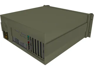 Rackmounted Computer with Motherboard 3D Model preview